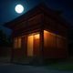 用户夜猫老K头像，侧脸轮廓，夜间灯光背景