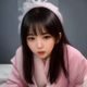 用户移动端小苗头像，年轻女性，手持手机